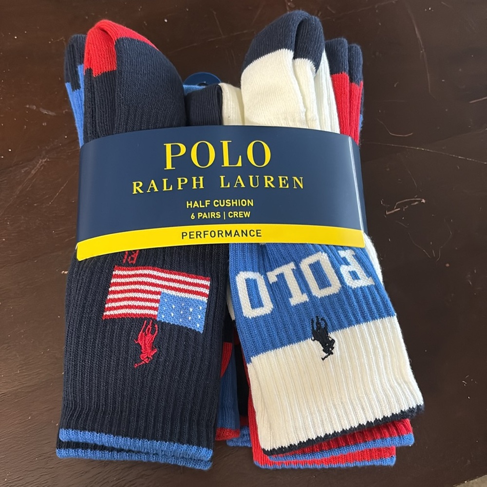 Polo Ralph Lauren Polo USA Crew 6-Pack Socks - Picture 4 of 6